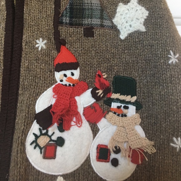 Victoria Jones Snowman Winter Vest - Picture 2 of 5